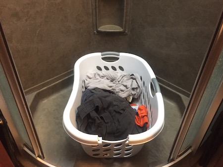 Laundry Basket in the shower
