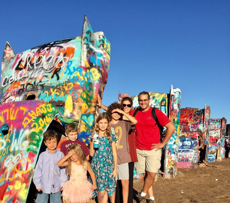 The family at Cadillac Ranch