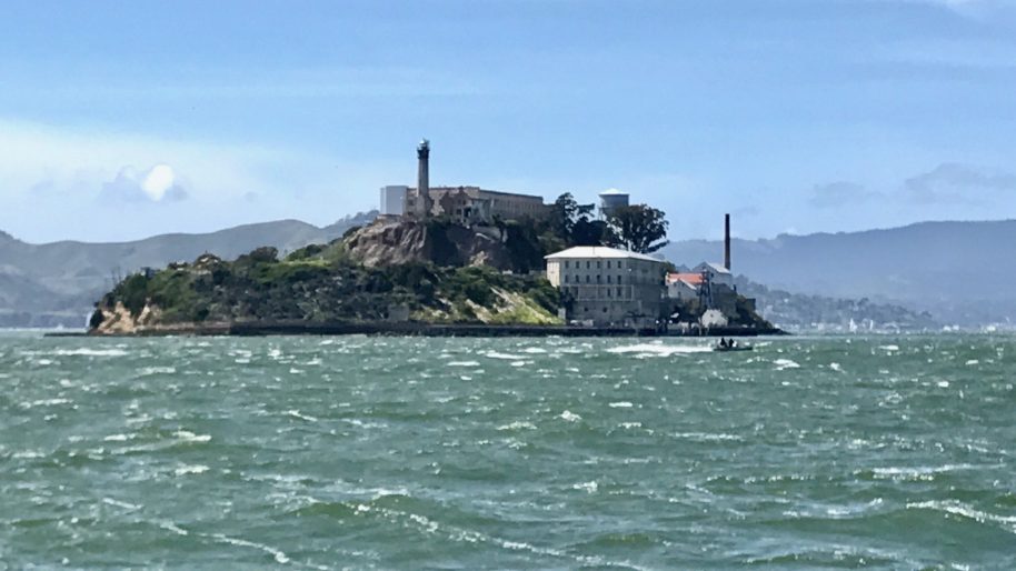 Alcatraz (also known as "The Rock") as seen from the San Francisco Bay