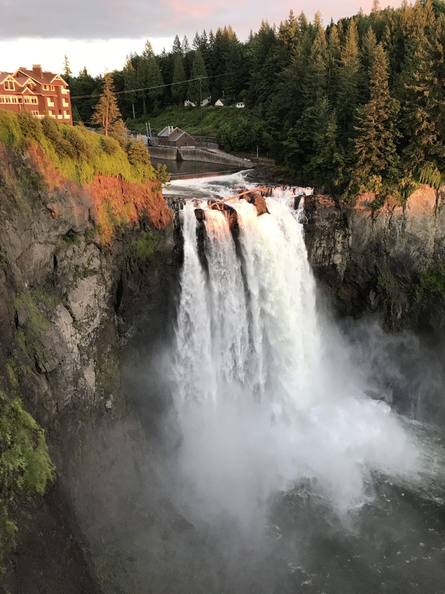 Snoqualmie Falls at sunset