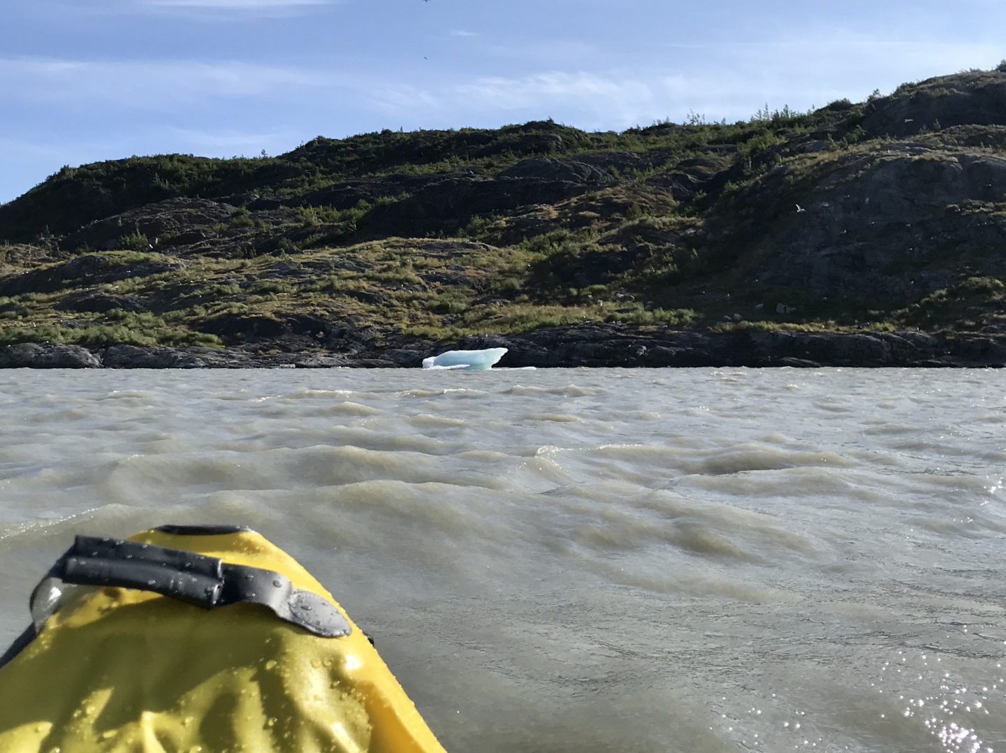 If we stopped paddling for even a few seconds, the current would begin to turn us away from the glacier. But it was exciting to get closer and closer!